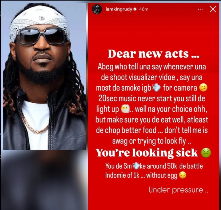 Paul Okoye Criticizes Emerging Artists for Smoking in Music Videos